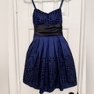 B. Smart Navy Blue and Black Special Occasion Dress- Size 5/6